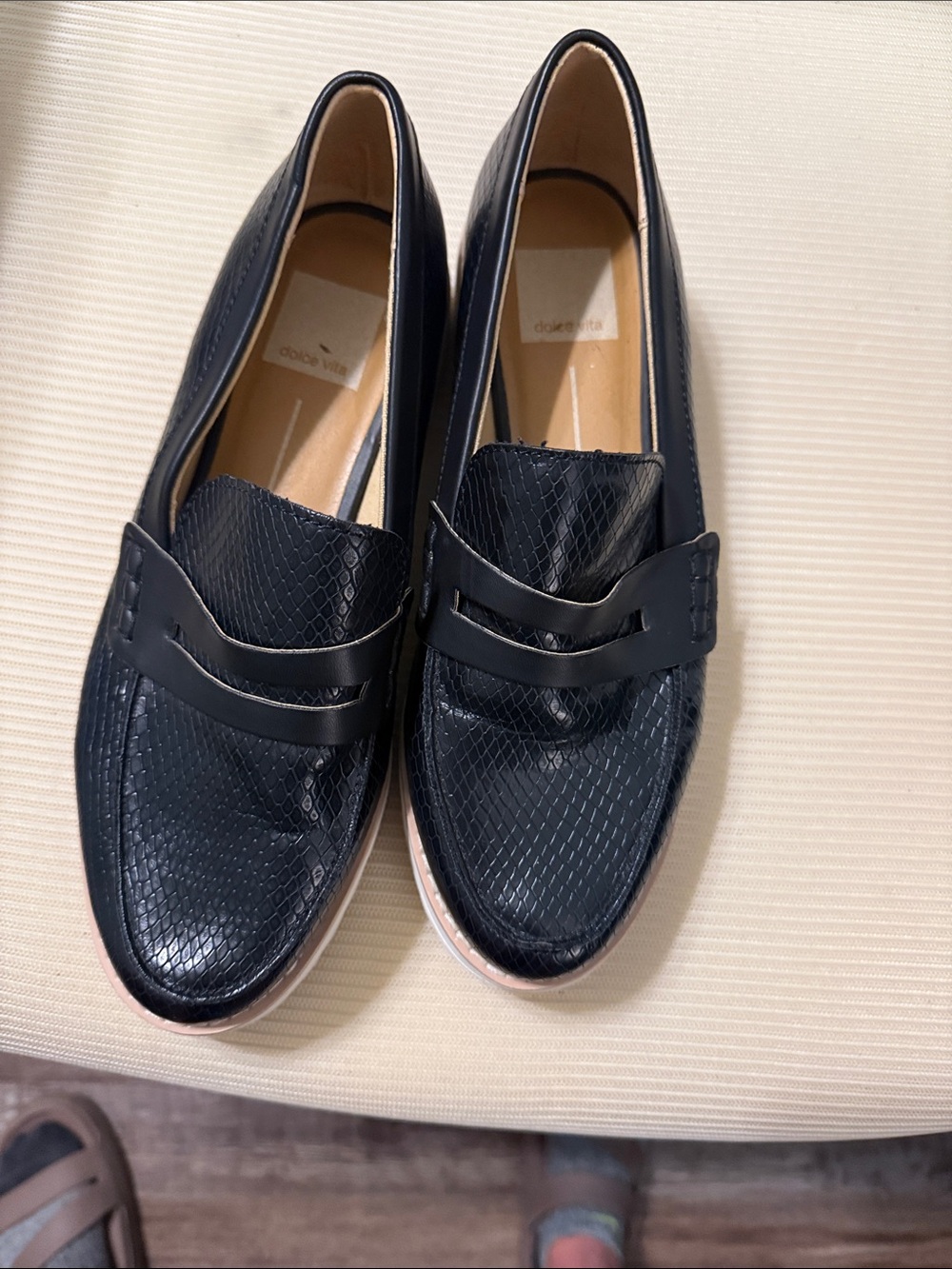 Dolce Vita Men’s Navy Textured Penny Loafers